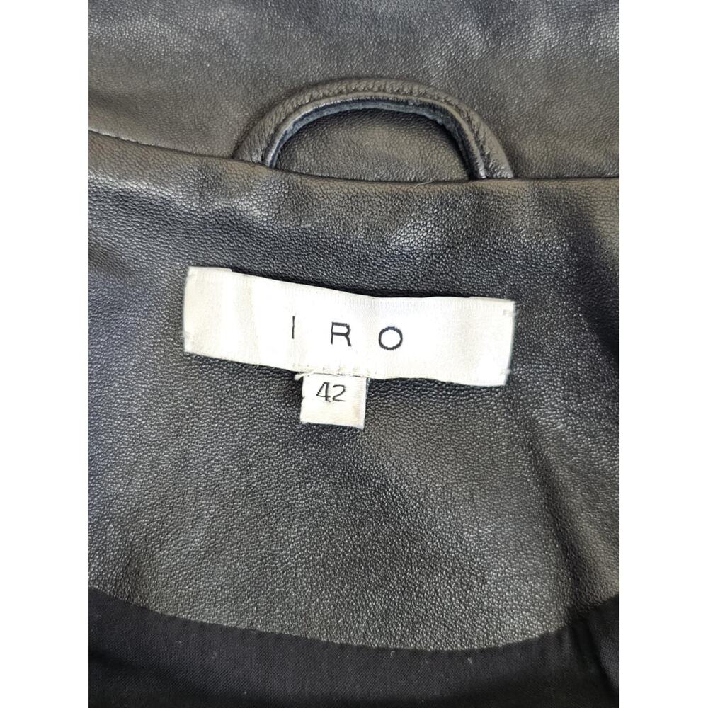 IRO Ashville Black Lambskin Leather Moto Biker Jacket RARE Size US 10 EU 42 - Picture 12 of 15